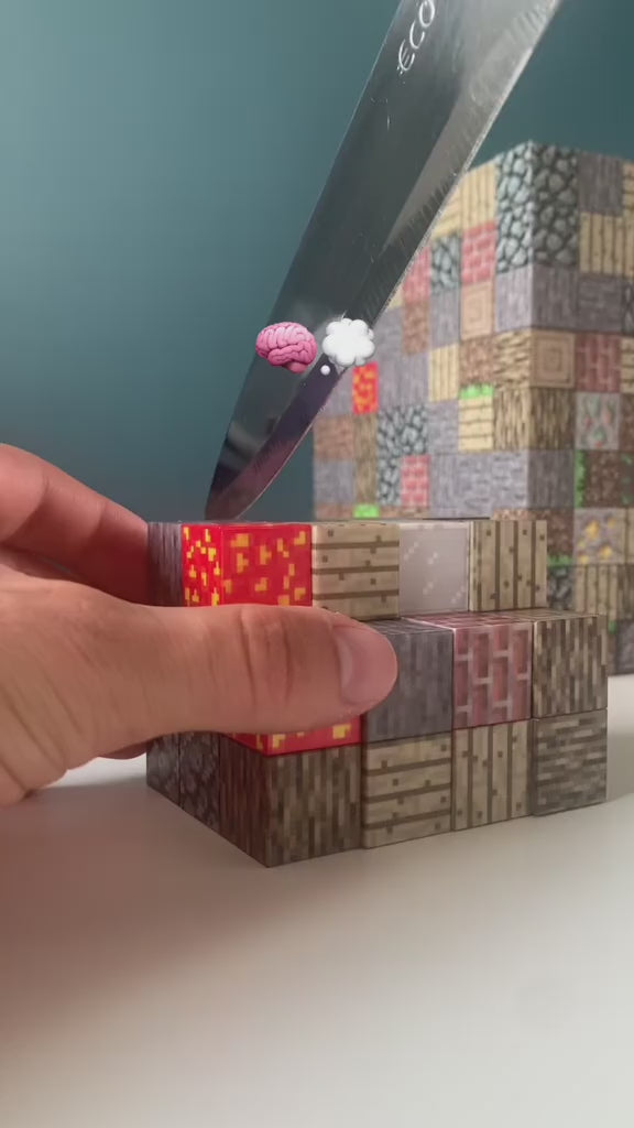 Blocs Minecraft aimantés facile à empiler 